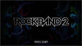 Title screen of Rock Band 2 on the Microsoft Xbox 360.